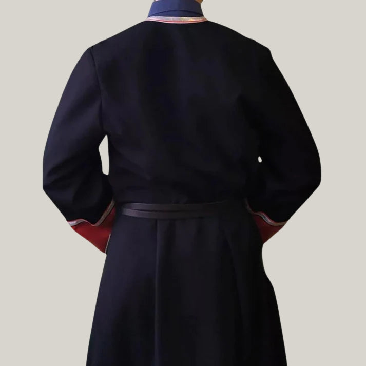 Brand New Traditional Chokha Cossack &Caucasus Men Custom Black Wool Coat