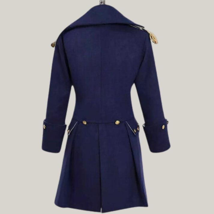 Original Vintage New Colonial British Navy Army Navy Blue Double Breasted Wool Men Coat - Regency Tail Coat By Blue Rolls Bespoke
