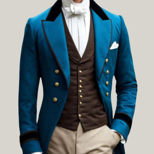 Handmade Brand New Men's Blue Regency 1800's Regency tail coat- Handmade Tailcoat - Custom coat - Blue Rolls Special Coat