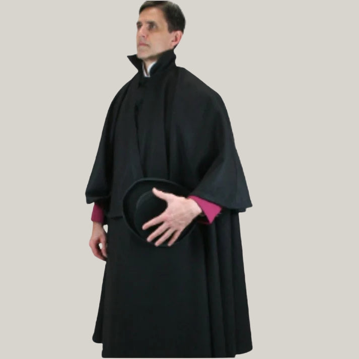 Men's Inverness Cape - Black - Christmas Inverness coat, Men's Christmas coat -  100% Wool