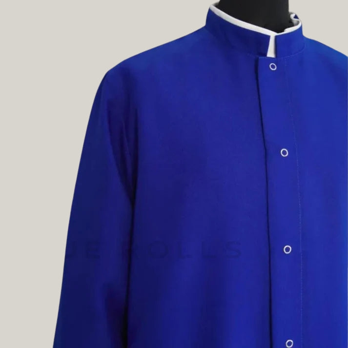 Blue Bishop Costume - Clergy Cassock, Traditional Catholic Vestment, Custom Size, Liturgical Robe, Priest Church Attire, Roman Cassock