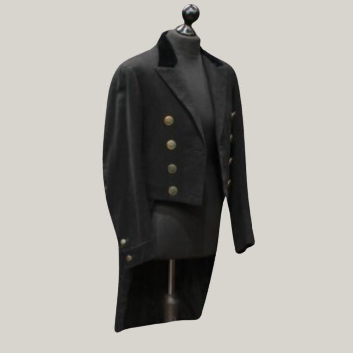 Brand New Regency dated 1840 – 1850 Regency Coat - Black velvet collar- Custom made wool coat - Historical tail coat - Unisex Jacket