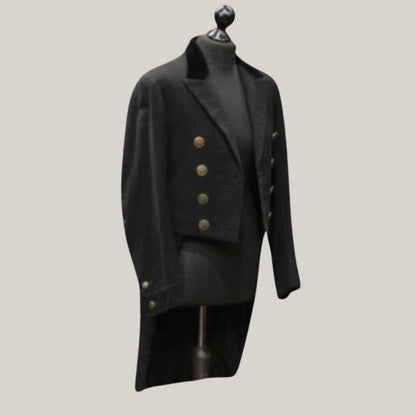 Brand New Regency dated 1840 – 1850 Regency Coat - Black velvet collar- Custom made wool coat - Historical tail coat - Unisex Jacket