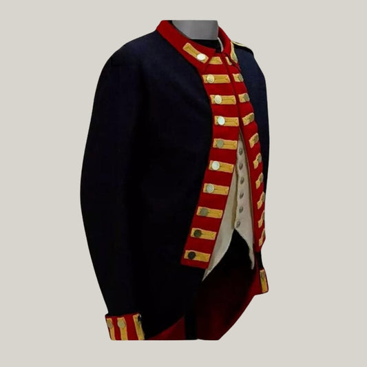 Navy Blue Royal Artillery Coat Of Arms - Royal Artillery Officer's Regimental Coat - Red Lapel Wool Jacket -British Grenadiers - Lewis Clark