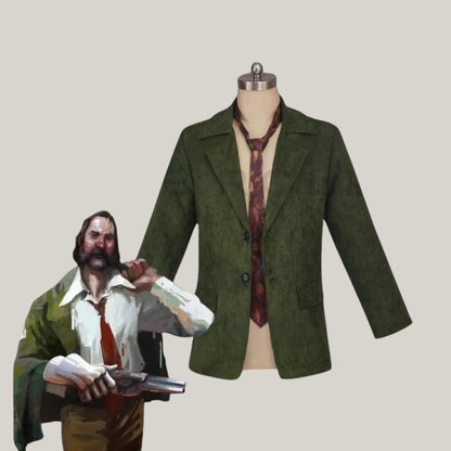 Harry Jacket Suit for Men - Game Disco Elysium Cosplay Harrier Du Bois Costume Green Coat  Halloween Carnival Party