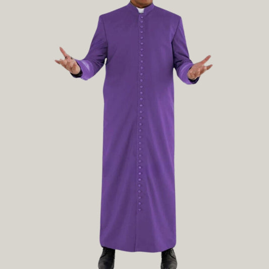 Cosplay legend Clergy Robe with Cincture Medieval Clergyman Vestments Roman Priest Robe Purple Colour