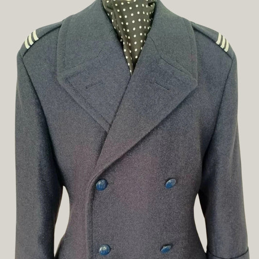 Airforce Military Blue & Grey Wool Coat for Men – Custom Made Long Coat