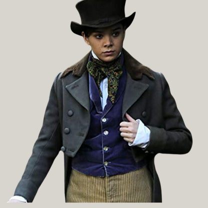 Women Dickinson TV Series Emily Dickinson Coat - Hand Made Steinfeld Coat - Ladies long tail coat | Blue Rolls