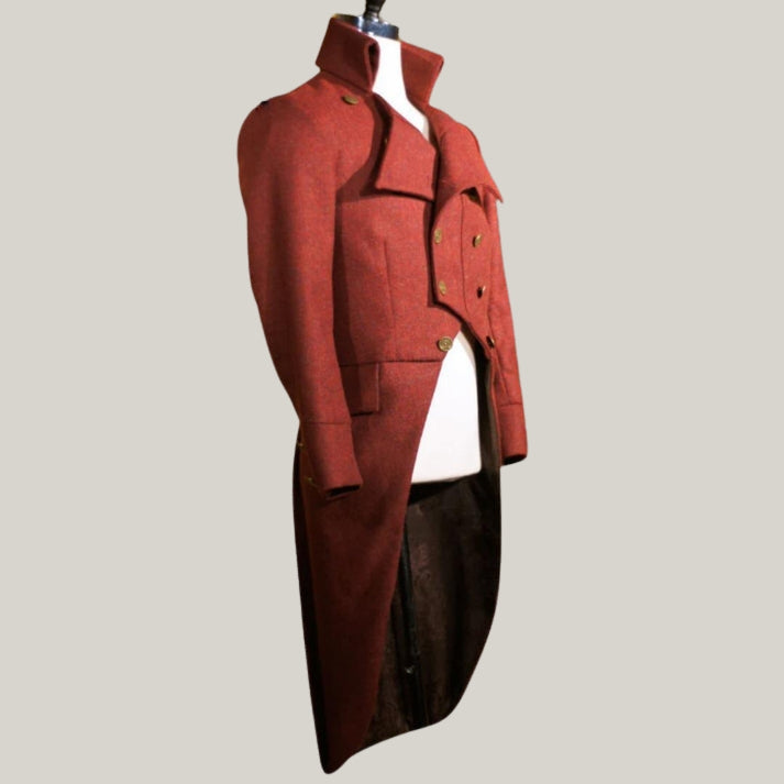 Limited Edition Herringbone Tweed Regency Tailcoat – Custom Victorian & Steampunk Style | BlueRolls Bespoke