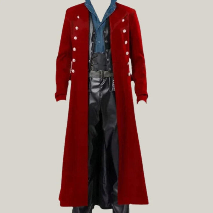 Men's New Wool | Gothic Frock Coat | Cosplay Halloween Tailcoat | Gothic Tailcoat | Goth Jacket |
