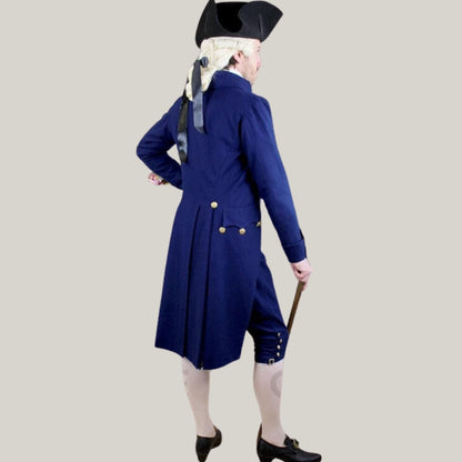 18th century - Men’s Blue 18th Century - Historical Colonial Outfit, inspired set Costume Regency Tailcoat