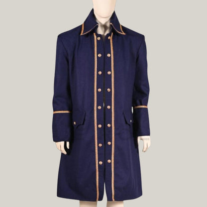 Royal New Men's British Naval 1984 Coat – Vintage Frock Coat with Rococo Colonial Flair | BlueRolls