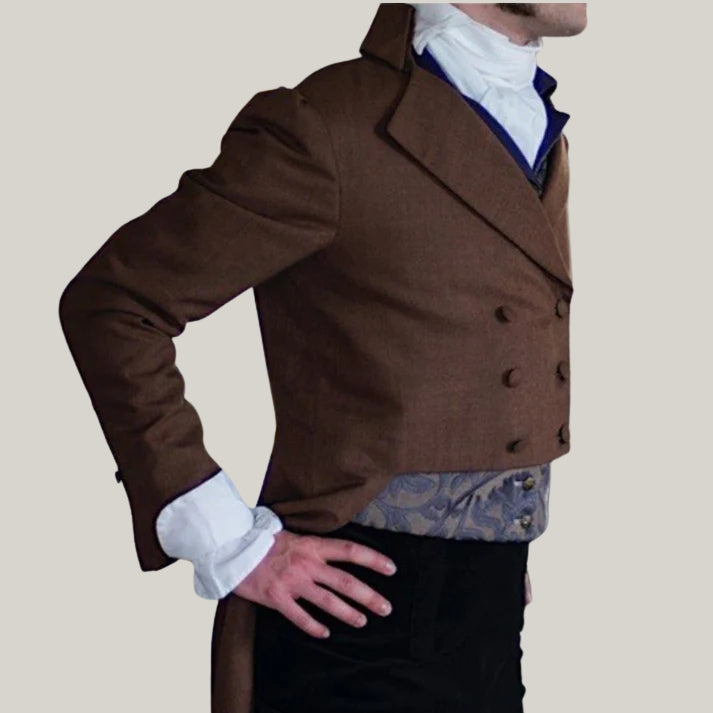 New Men's Brown Wool Regency Coat – Anthony Bridgerton Inspired Jacket