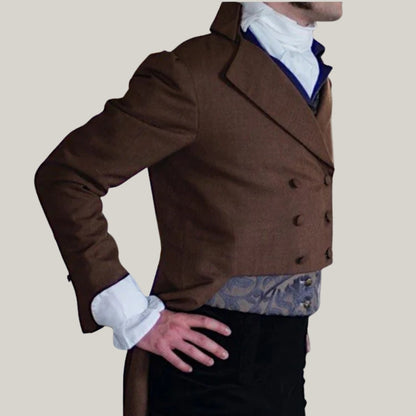 New Men's Brown Wool Regency Coat – Anthony Bridgerton Inspired Jacket