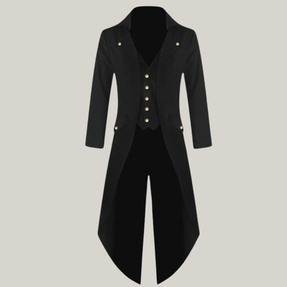New Male Vintage Coat- Long Sleeved Men V-Neck Solid Vintage Costume Jacket Trench Coat - Custom made - Limited edition
