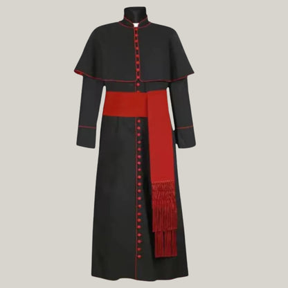 Bishop Cassock - Cosplay legend Clergy Robe with Cincture Medieval Clergyman Vestments Roman Priest Robe