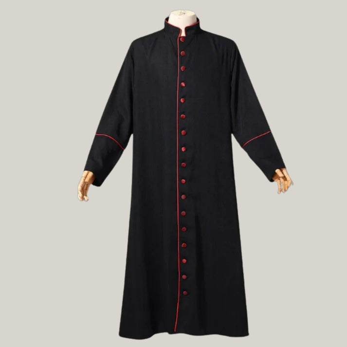 New Catholic Black - Roman Cassock - Wool Blend Clergy Robe, Catholic Priest Vestment, Custom Clerical Garment, Men/Women Church Attire