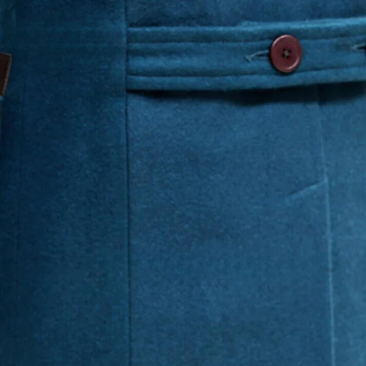 Limited Edition Men Jacket-Life Of Armor Chamber Coat-Steampunk Jacket - Blue Wool Coat - Long Coat