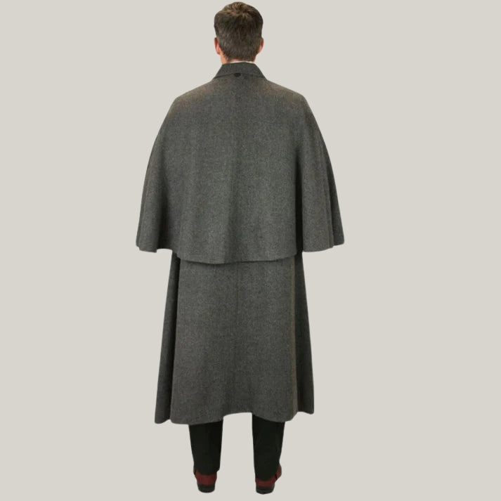 Men's Inverness Cape - Grey - Christmas Inverness coat, Men's Christmas coat -  100% Wool