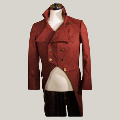 Limited Edition Herringbone Tweed Regency Tailcoat – Custom Victorian & Steampunk Style | BlueRolls Bespoke