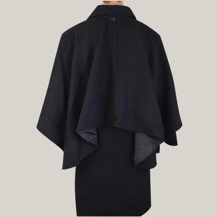 Men's Inverness Cape - Black - Christmas Inverness coat, Men's Christmas coat -  100% Wool