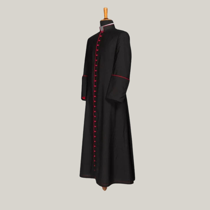 New Catholic Black - Roman Cassock - Wool Blend Clergy Robe, Catholic Priest Vestment, Custom Clerical Garment, Men/Women Church Attire