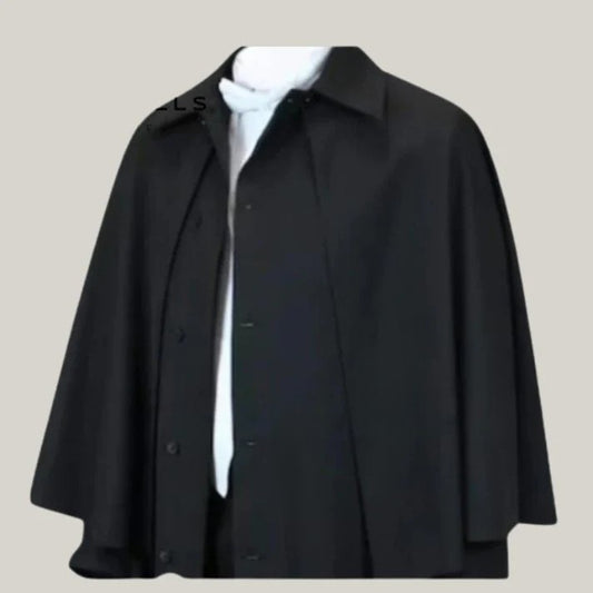 Men's Inverness Cape Coat – Black Inverness Duster Coat | Christmas Edition | BlueRolls