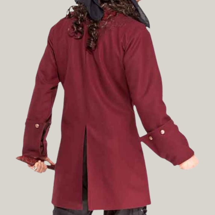 Colonial Military Costume - Blackbeard Coat Admiral Pirates of Caribbean Pirates of Sea coat - Men's Halloween coat - Buccaneer Pirate Coat