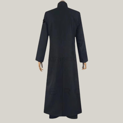 Cosplay and Gothic Fashion Neo Matrix Heavy Duty Cotton Keanu Reeves Black Gothic Trench Coat: Matrix Cosplay Long Black Jacket