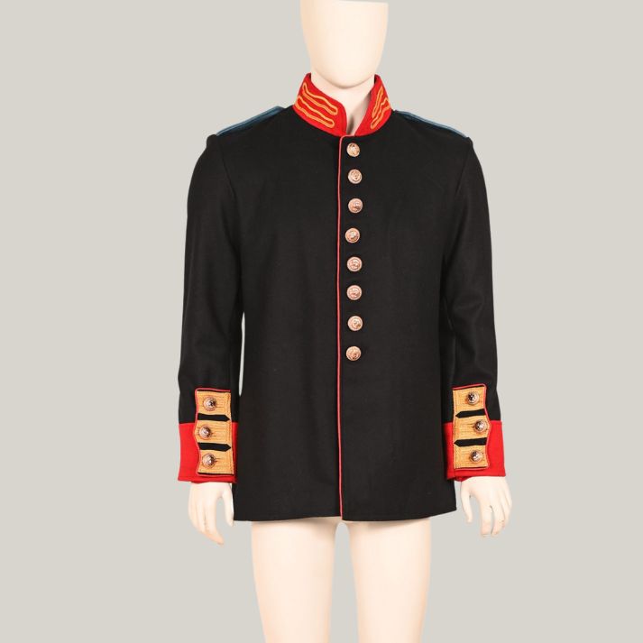 Current Royal Artillery - German WW1 Prussian General's Tunic Coat - New Men Black Royal British war jacket Anglo Zulu civil war jacket