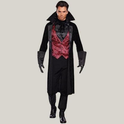 Gothic Vampire Long Coat Only  - Men's Bloody Handsome Long Coat - Special Halloween - Custom made - Blue Rolls Bespoke