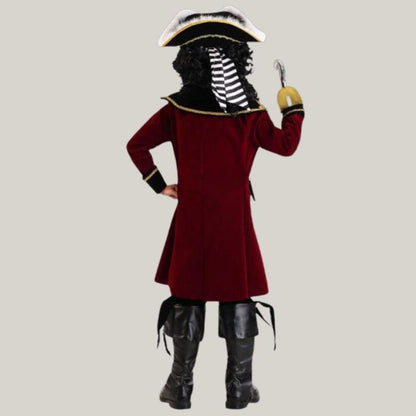 Halloween Special - Kids Deluxe Captain Hook Costume |Pirates of Caribbean admiral coat Admiral Blackbeard Coat
