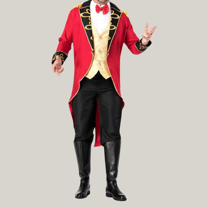 Halloween male - magician uniform clown COSPLAY - Mens Gothic Steampunk Elite Ringmaster Costume - Barnum Cosplay Costume - Blue Rolls