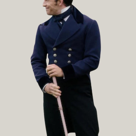 Men's Tailcoat Jacket, New Men Blue Wool Military Tailcoat, Nordic Tailcoat, Regency Tailcoat, Custom made Tail Coat