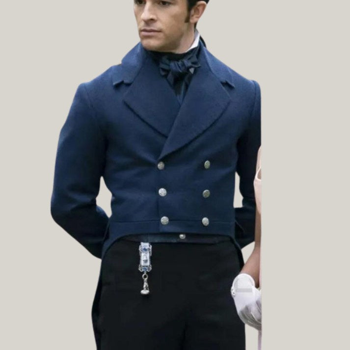 Men's Tailcoat Jacket, New Men Blue Wool Military Tailcoat, Nordic Tailcoat, Regency Tailcoat, Custom made Tail Coat