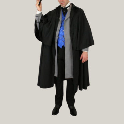 Men's Inverness Cape Coat – Black Inverness Duster Coat | Christmas Edition | BlueRolls