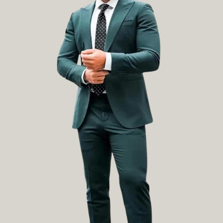 Mens Suits Slim Fit 2 Piece Set Wedding Party Casual Tuxedo Business Dress Suit Jacket Pants - High quality Coat - Custom Made