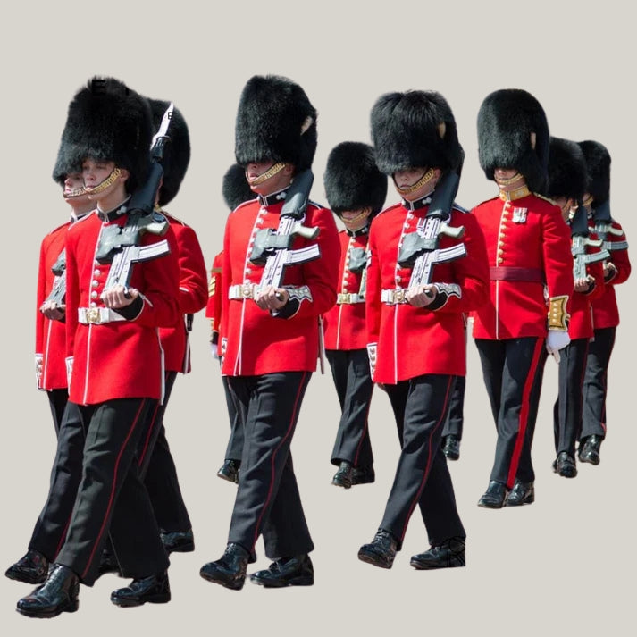 British Uniform Royal Guard Soldier Costume Mens Fancy Dress Outfit Grenadier - Red Men's Soldier Grenadier Royal Trooper Wool Jacket