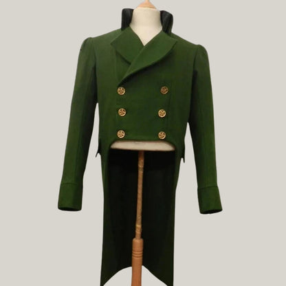 New Men's Green Wool Regency Tailcoat – 19th Century Georgian & Victorian Era Coat